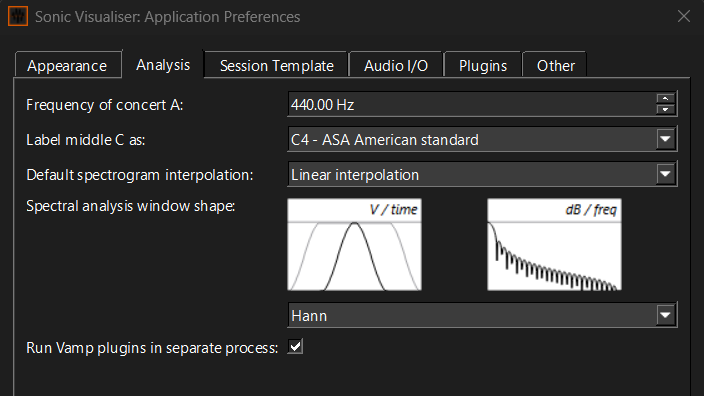 Sonic Visualiser - Preferences