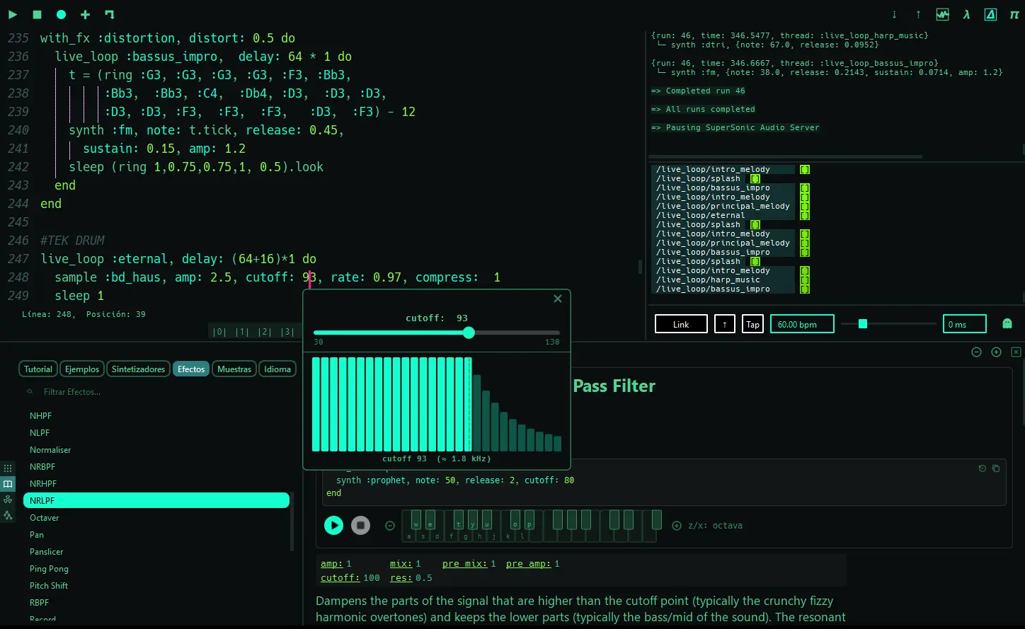 Sonic Pi cutoff