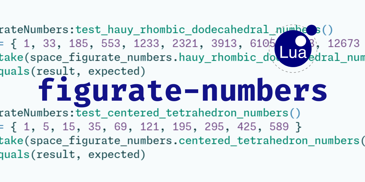 Figurate Numbers Library for Lua