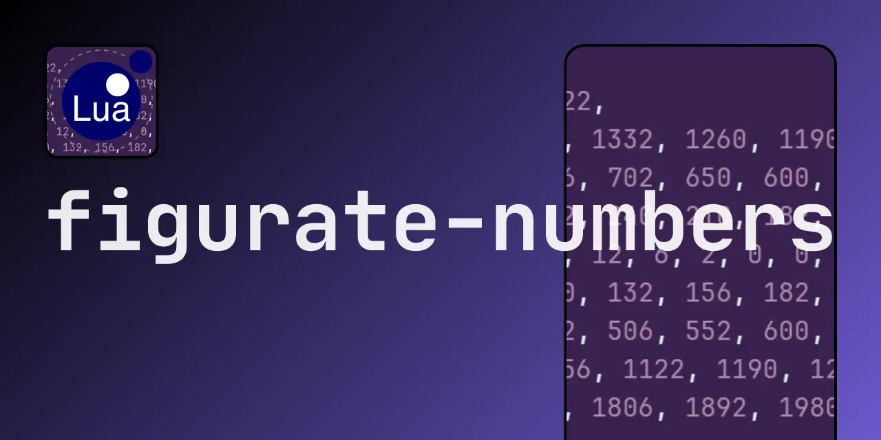 Figurate Numbers Library for Lua