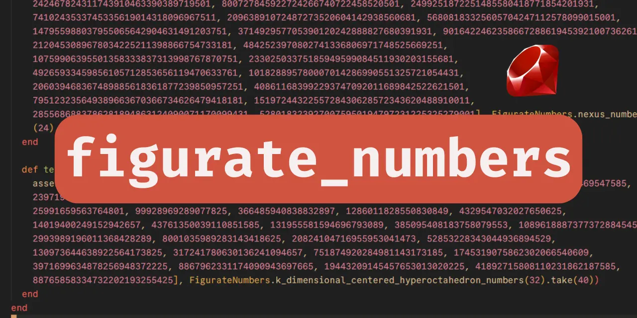 Ruby module to generate infinite sequences of figurate numbers